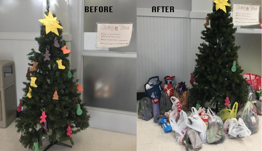 %22The+Giving+Tree%22++once+decorated+with+gift+tags+%28left%29+is+now+surrounded+by+presents+%28right%29.+