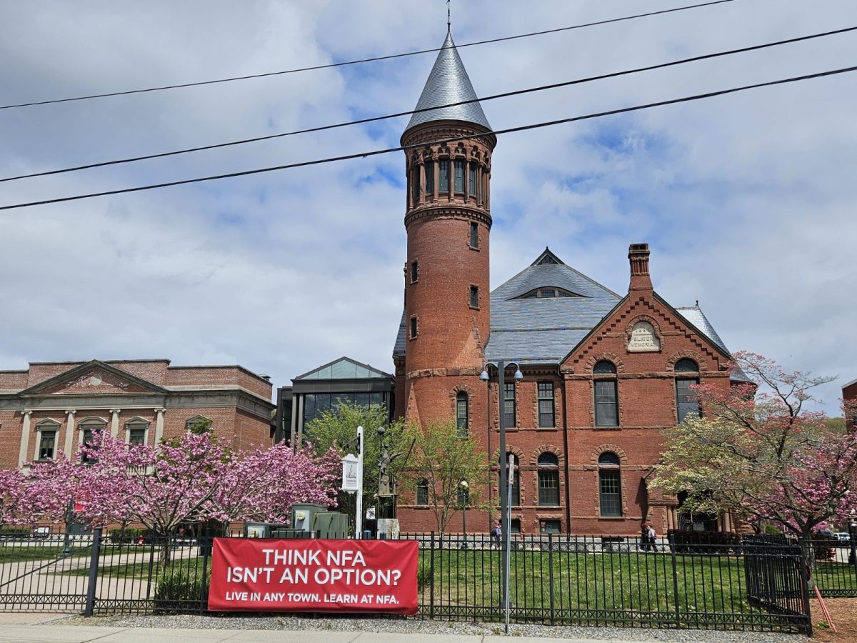 Norwich Free Academy has placed signs and billboards, like this one in front of the school, in several locations throughout eastern Connecticut